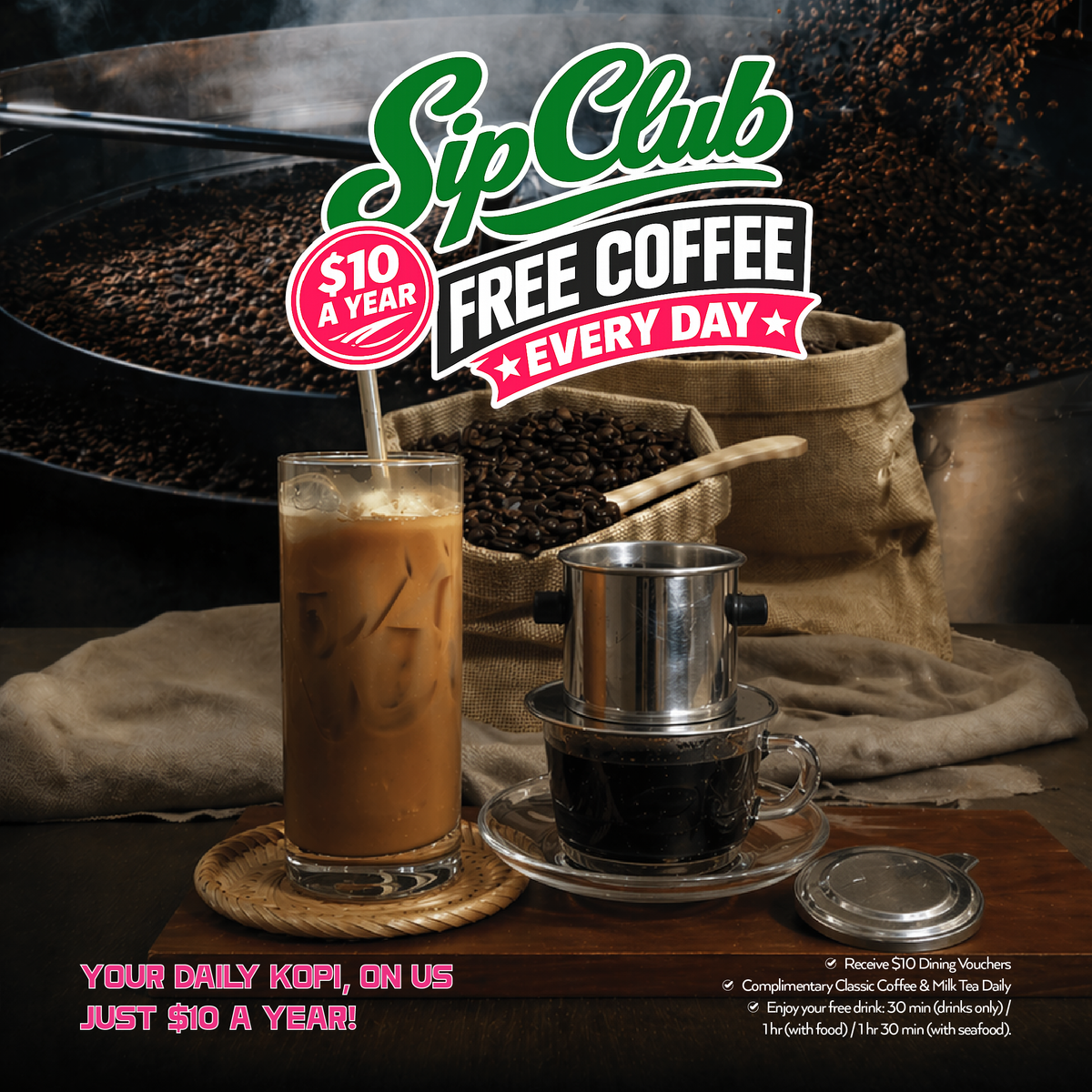 [PAPER RICE] SIP CLUB | ENJOY TEA/ COFFEE FOR 1 YEAR