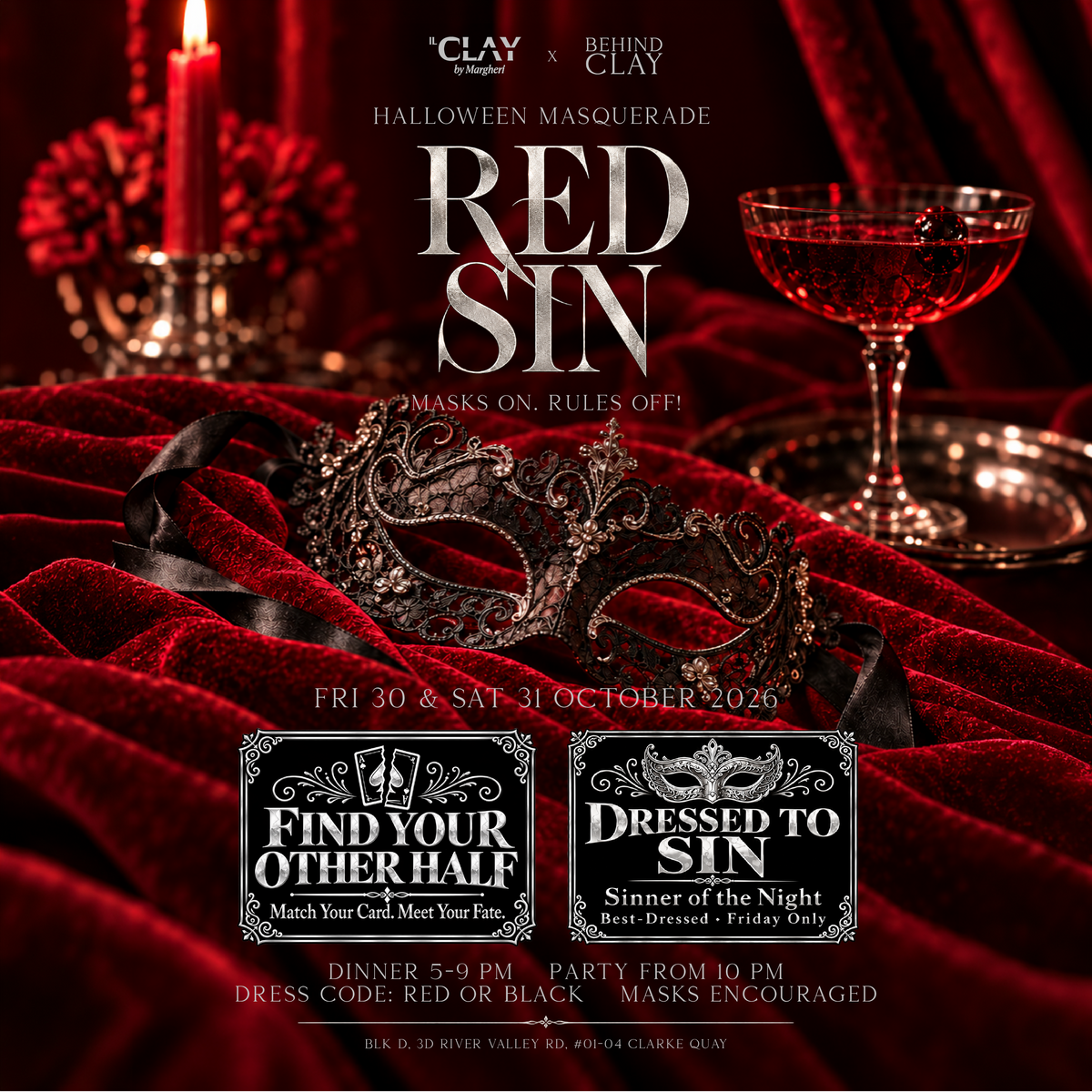 RED SIN | Halloween at IL CLAY × Behind Clay – Party Ticket (Fri, 30 Oct)